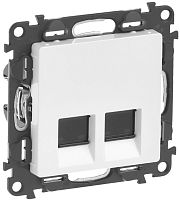 Розетка компьютерная без рамки Legrand Valena Life 2-м. RJ45+RJ45 5e белый картинка